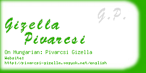 gizella pivarcsi business card